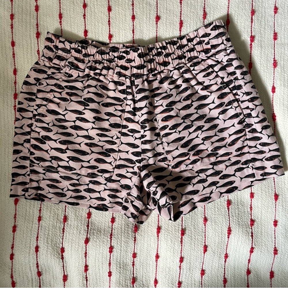 J. Crew women’s Minnow print Linen Pull-On short size Extra Small